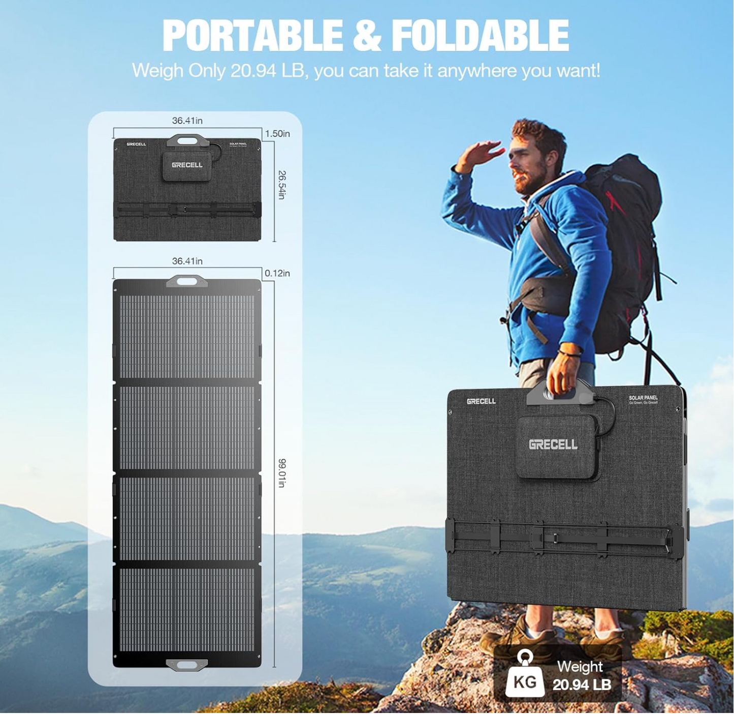 350W Portable Solar Panel for Power Station Generator, Foldable Solar Panel, 37.4V High-Efficiency Solar Charger 350W Power Backup with XT60/Anderson Output for Outdoor Van Camper Off-Grid